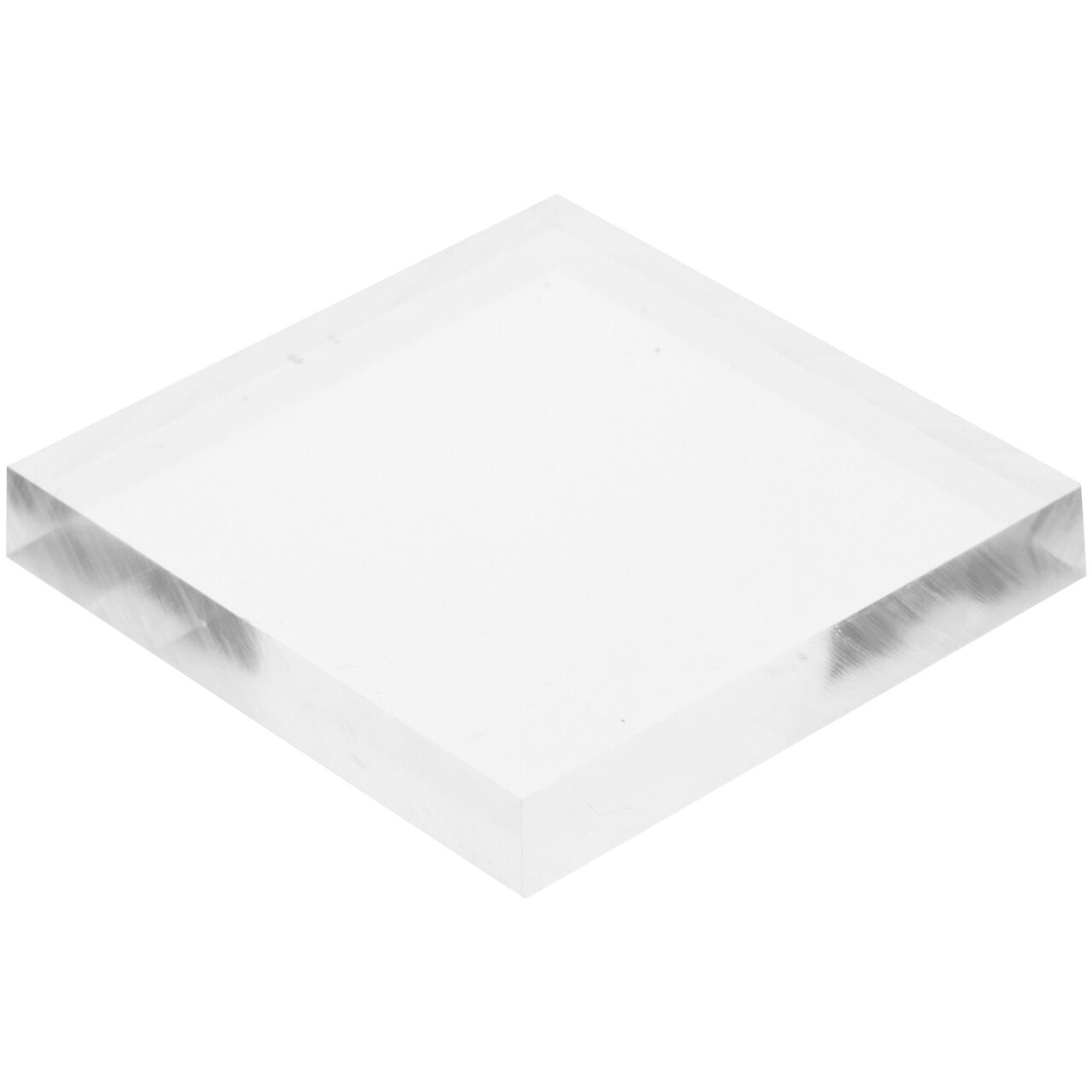 Plymor Clear Acrylic Square Polished Edge Display Base, 1.5" W x 1.5" D x 0.25" H